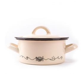 Kastról smaltovaný s pokrievkou, 26cm/6,0L, dekor Linea