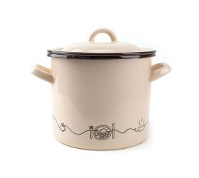 Hrniec smaltovaný s pokrievkou, 21cm/6L, dekor Linea
