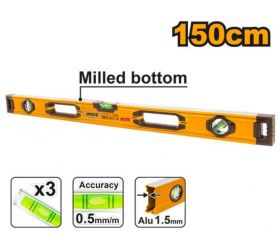 Vodováha 1500mm ALU 3 libely INGCO INDUSTRIAL, s drážkou