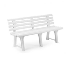 Lavica biela, plastová, 145x49x74cm, ORCHIDEA