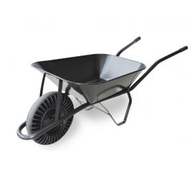 Fúrik stavebný, plné koleso, priemer 400mm, BANTAM, objem 60L, čierna, plechová korba