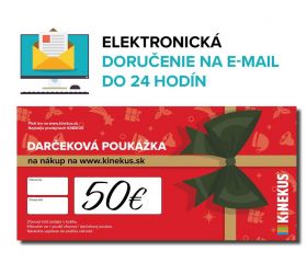 Darčeková poukážka 50 €, červená, e-mailom
