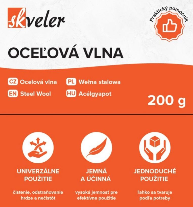 Vlna oceľová - drátenka 200g SKVELER