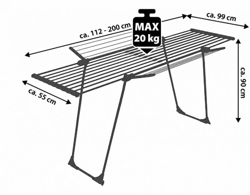 Sušiak na prádlo 28m FLEX ultra, s bočnými ramenami