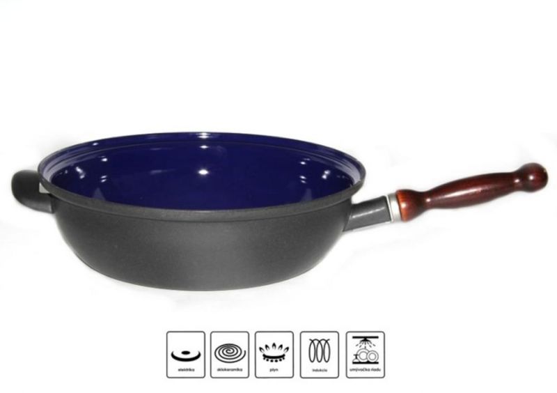 Panvica smaltovaná hlboká s odnímateľnou rúčkou 28cm, BSE Belis