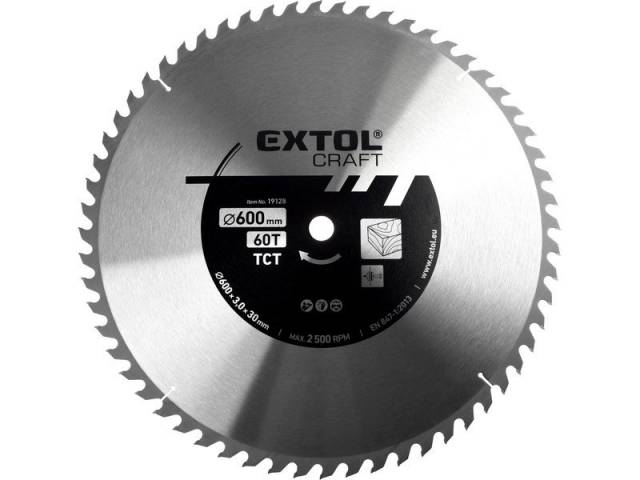 EXTOL CRAFT Kotúč pílový s SK plátkami, 600x3,0x30mm, 60z
