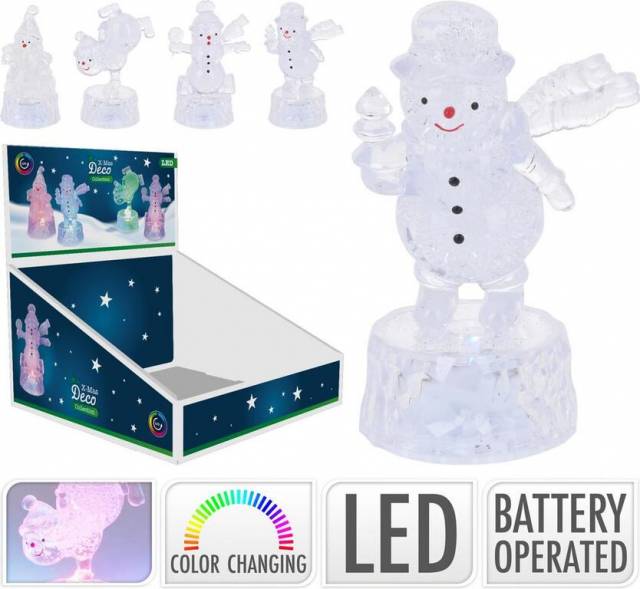 Kinekus Postavička vianočná LED 5x9 cm farebné svetlo mix